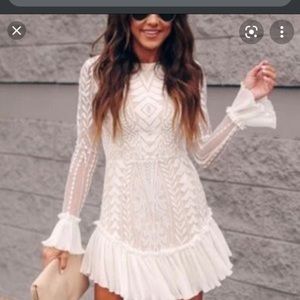 NWT Saints + Secrets VICI white lace tribal dress